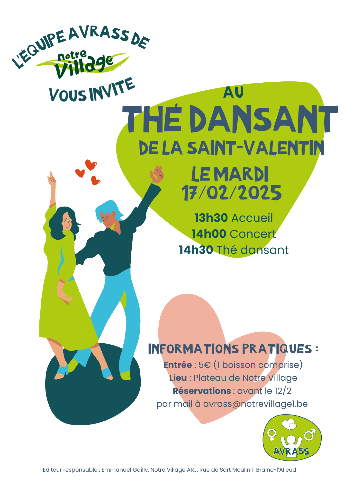 Thé dansant de la saint-Valentin le martdi 17/02/2025